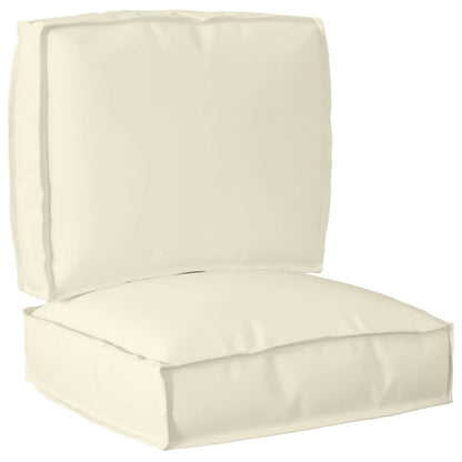 vidaXL Lot de 2 coussins de palette Crème Tissu Oxford