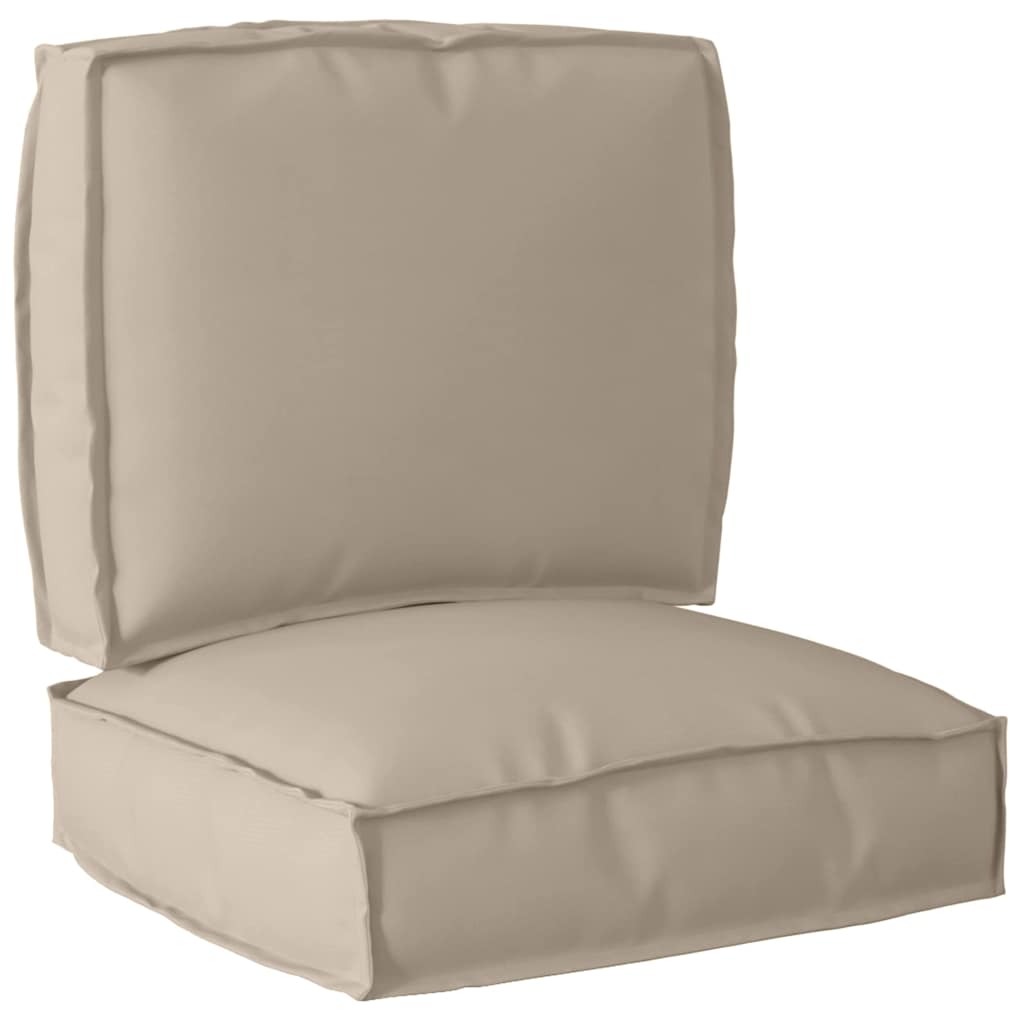 vidaXL Ensemble de coussins de palette 2 pcs Tissu Oxford taupe