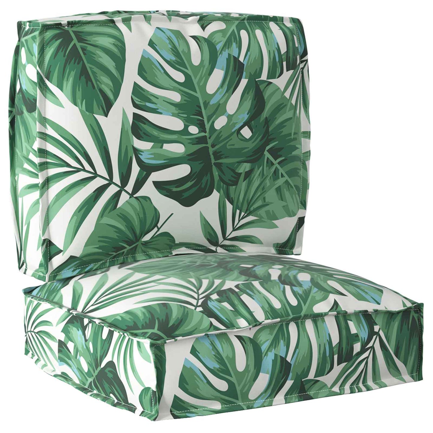 vidaXL Lot de 2 coussins de palette à motif floral et à feuilles 50 x 50 x 12 cm