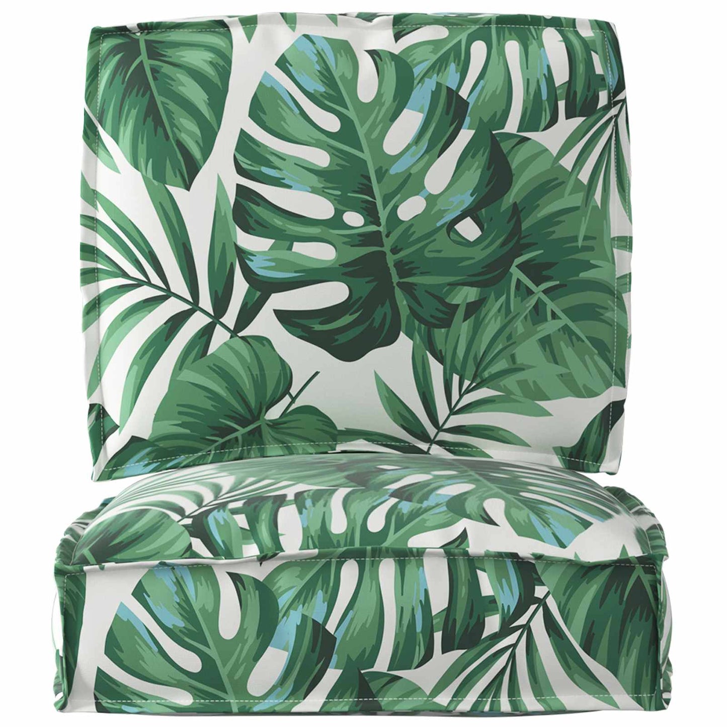 vidaXL Lot de 2 coussins de palette à motif floral et à feuilles 50 x 50 x 12 cm