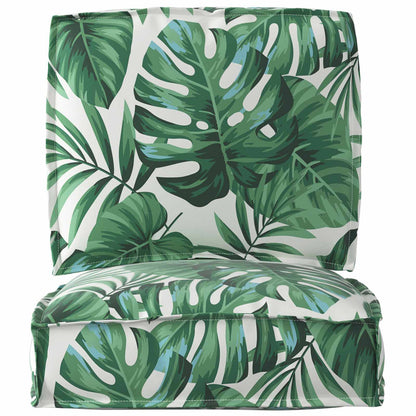 vidaXL Lot de 2 coussins de palette à motif floral et à feuilles 50 x 50 x 12 cm