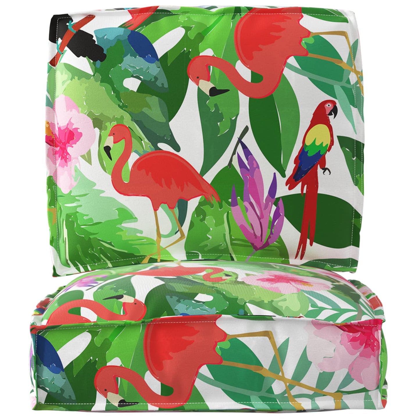 vidaXL Lot de 2 coussins pour palettes, Jungle Tropicale 50 x 50 x 12 cm