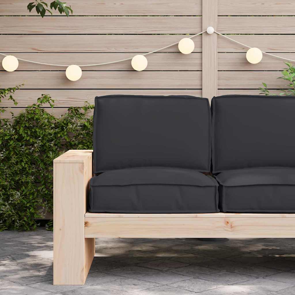 vidaXL Ensemble de coussins de palette 2 pcs Noir Tissu Oxford