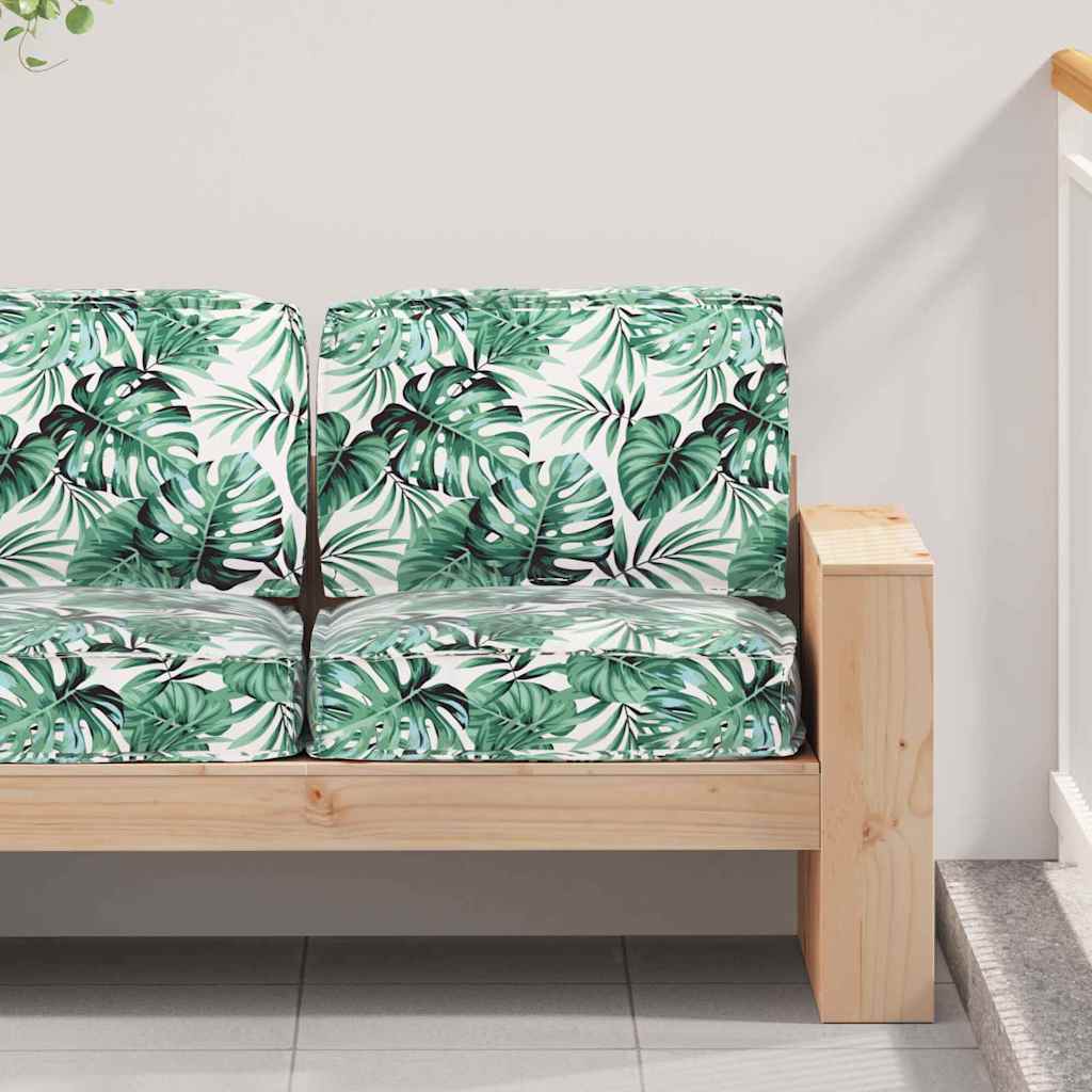 vidaXL Ensemble de coussins de palette Floral 2 pcs motif feuilles 60 x 60 x 12 cm