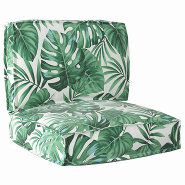 vidaXL Ensemble de coussins de palette Floral 2 pcs motif feuilles 60 x 60 x 12 cm