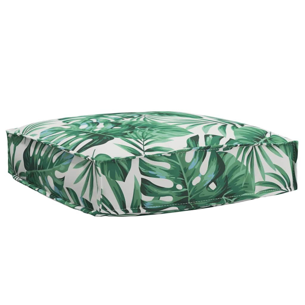 vidaXL Ensemble de coussins de palette Floral 2 pcs motif feuilles 60 x 60 x 12 cm