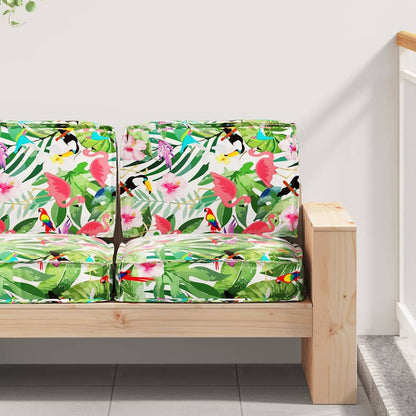 vidaXL Lot de 2 coussins pour palette Motif Jungle tropicale 60 x 60 x 12 cm