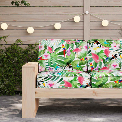 vidaXL Lot de 2 coussins pour palette Motif Jungle tropicale 60 x 60 x 12 cm