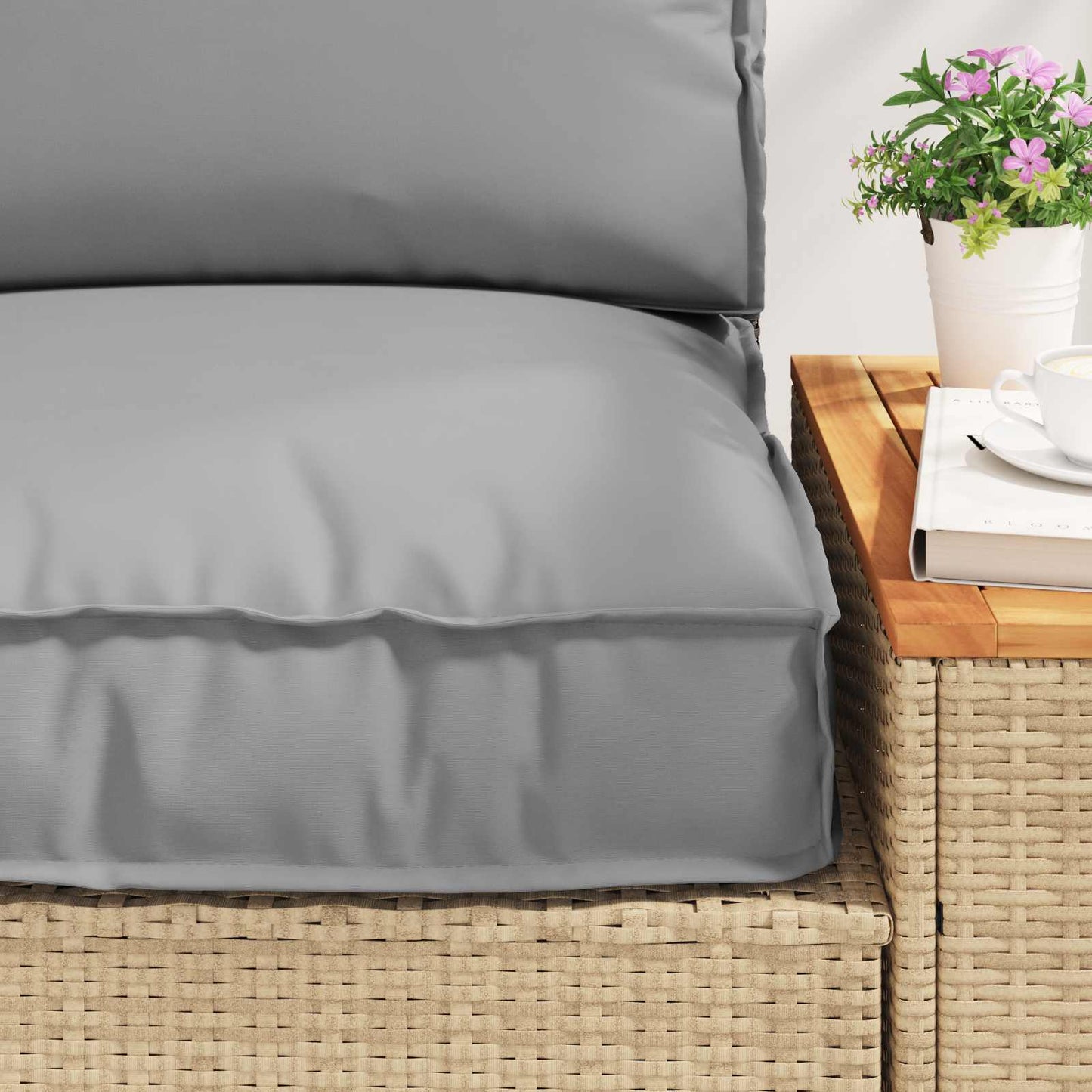 vidaXL Set de coussins de palette 2 pcs Tissu Oxford Gris
