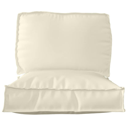 vidaXL Ensemble de coussins pour palette 2 pcs Crème 70 x 70 x 12 cm Tissu Oxford