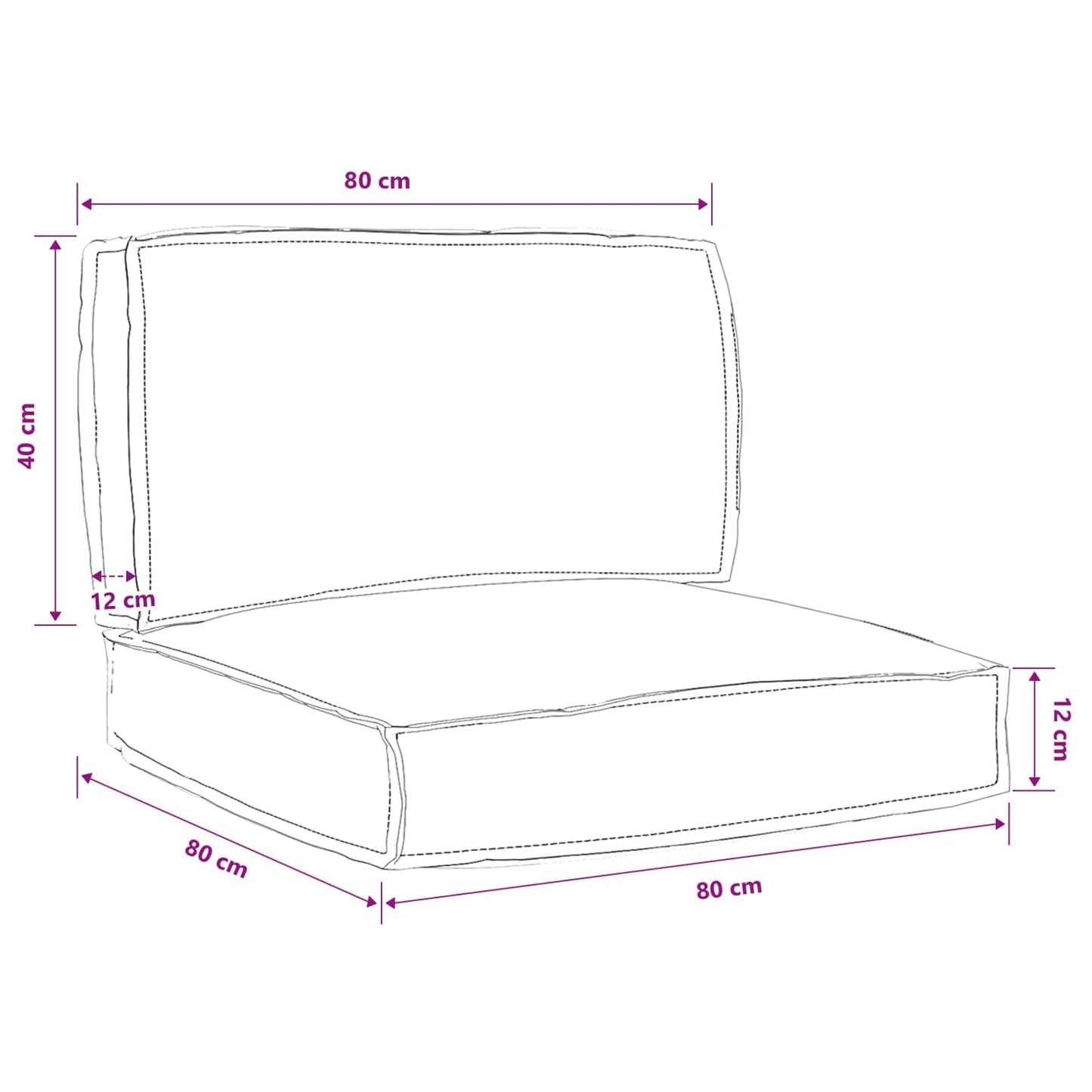 vidaXL Lot de 2 coussins de palette bleu roi tissu Oxford