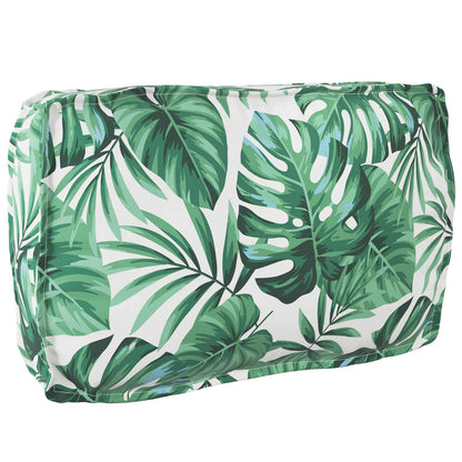 vidaXL Ensemble de coussins de palette 2 pcs Motif feuilles vertes 100 x 40 x 8 cm