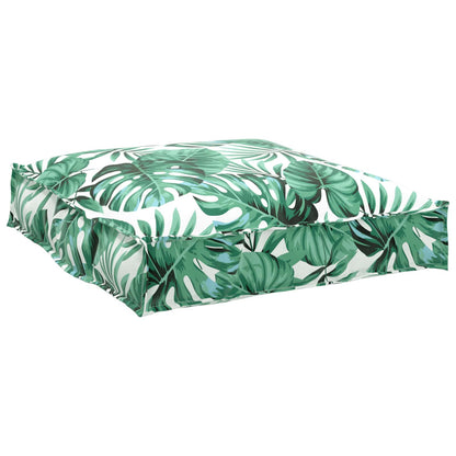 vidaXL Ensemble de coussins de palette 2 pcs Motif feuilles vertes 100 x 40 x 8 cm
