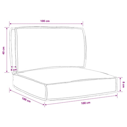 vidaXL Ensemble de coussins de palette 2 pcs Motif feuilles vertes 100 x 40 x 8 cm