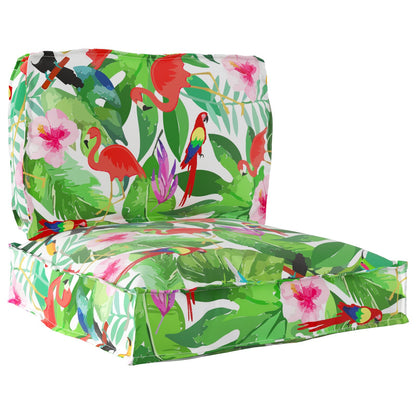 vidaXL Lot de 2 coussins de palette Jungle tropicale 70 x 70 x 12 cm