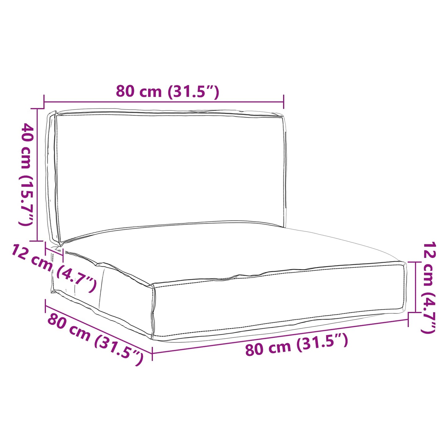 vidaXL Ensemble de coussins de palette 2 pcs Gris Tissu Oxford