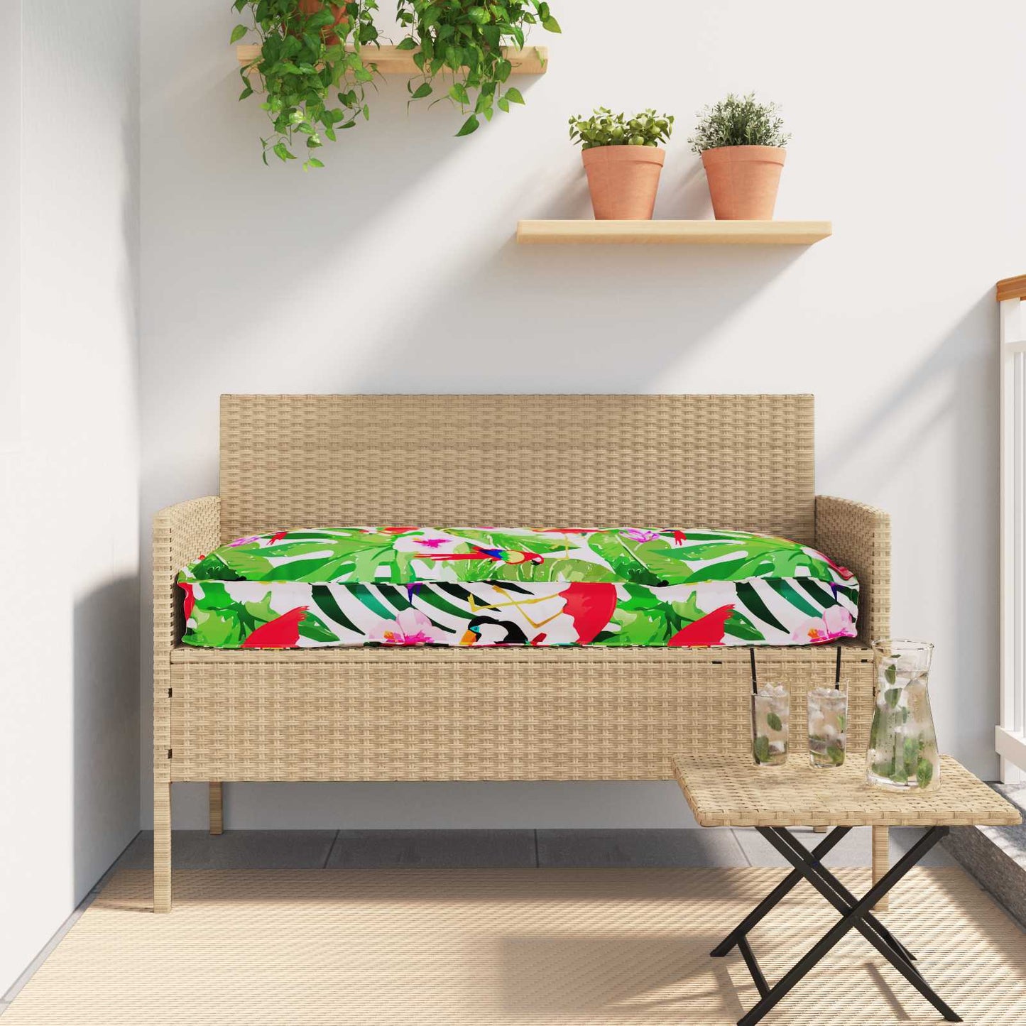 vidaXL Ensemble de coussins pour palettes 2 pcs Jungle tropicale 80 x 80 x 12 cm