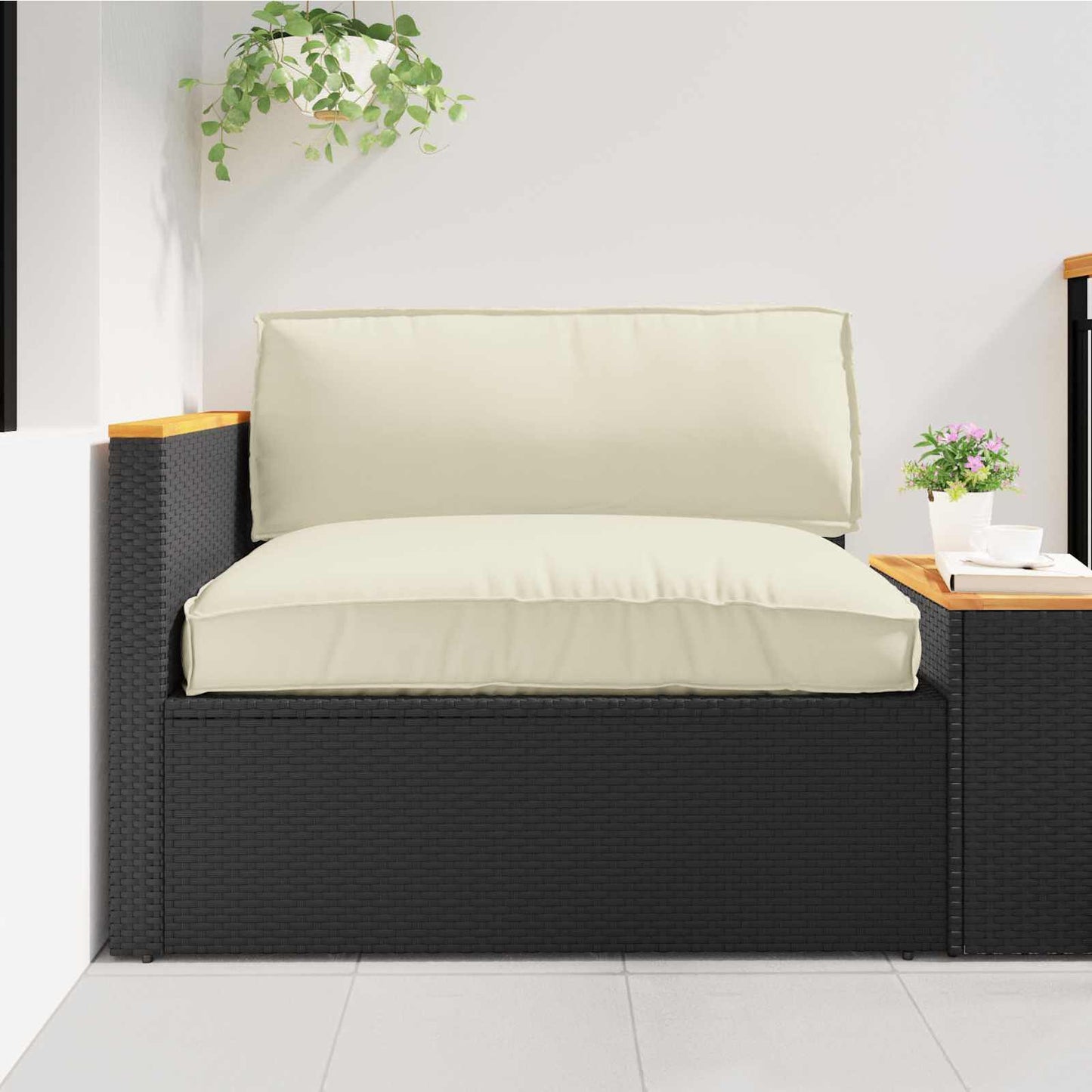 vidaXL Lot de 2 coussins de palette Crème Tissu Oxford