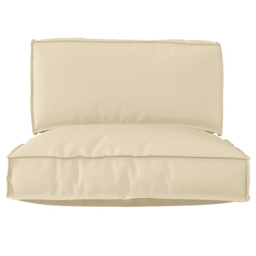 vidaXL Lot de 2 coussins de palette Crème Tissu Oxford