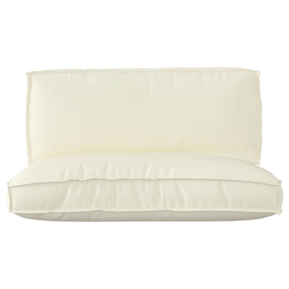 vidaXL Lot de 2 coussins de palette Crème Tissu Oxford