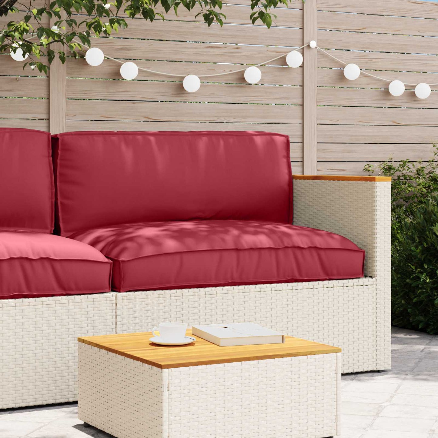 vidaXL Palettenkissenset 2 pcs Weinrot Oxford-Stoff