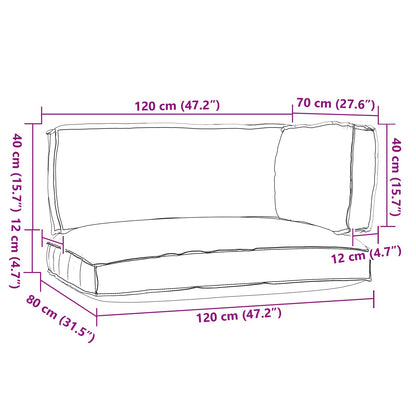 vidaXL Palettenkissenset 3 pcs Anthrazit Oxford-Stoff