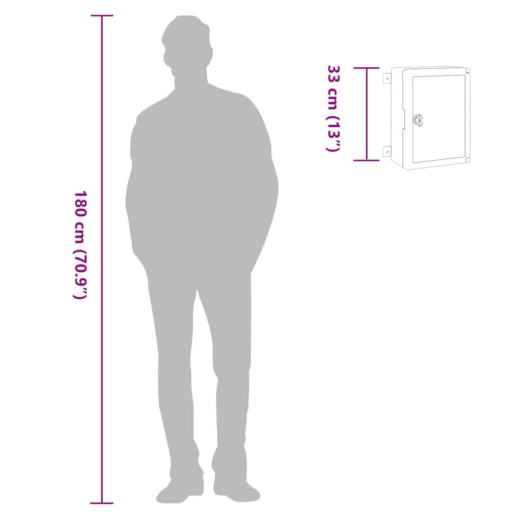 Steuerungsschrank Grau 32 x 13 x 33 cm ABS Kunststoff