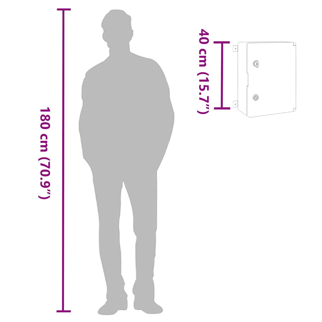 Steuerungsschrank Grau 37 x 16,5 x 40 cm ABS Kunststoff