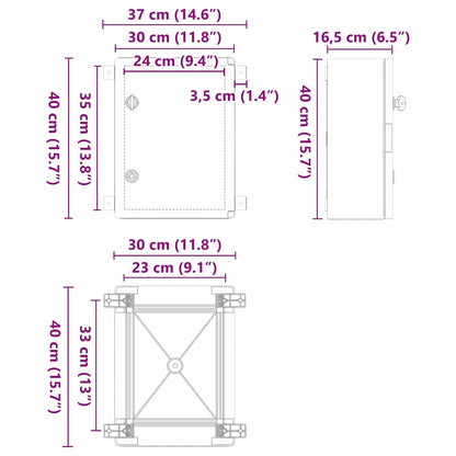 Steuerungsschrank Grau 37 x 16,5 x 40 cm ABS Kunststoff