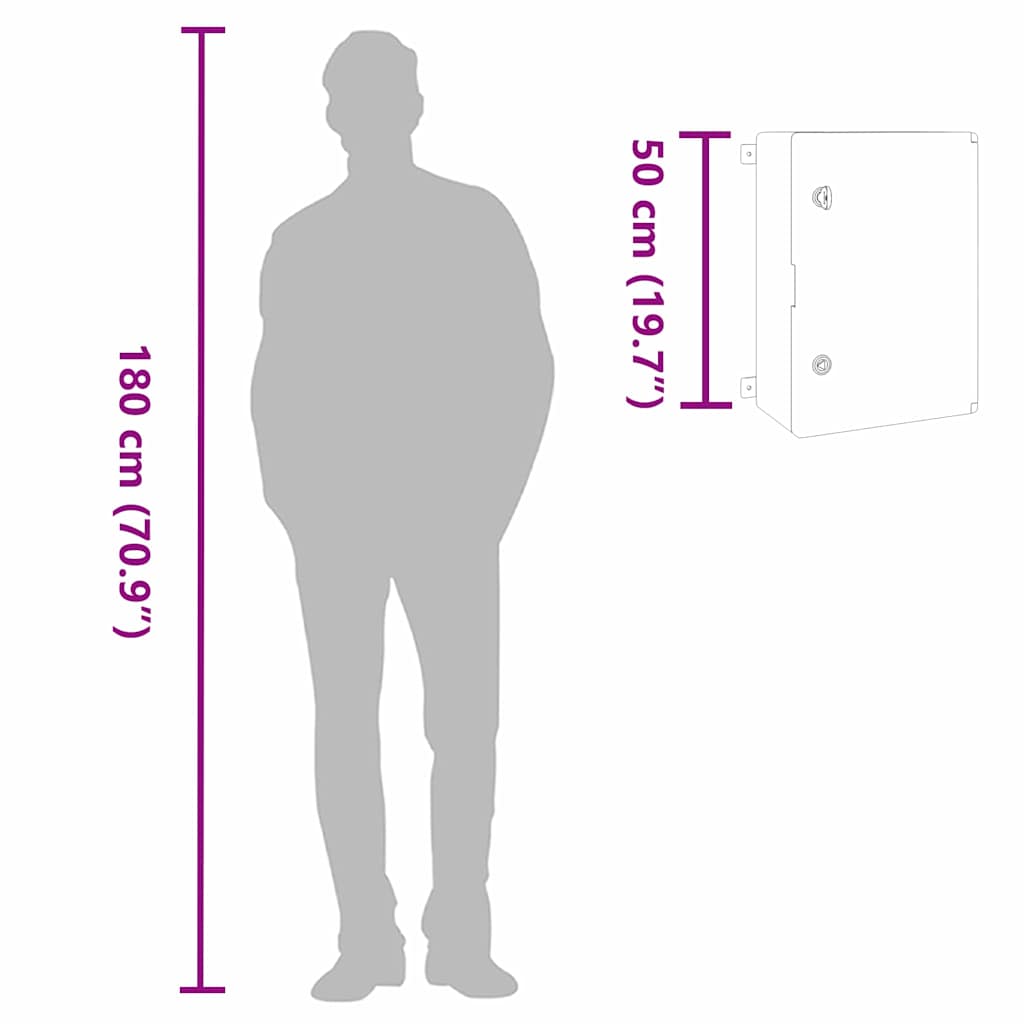 Steuerungsschrank Grau 42 x 19,5 x 50 cm ABS Kunststoff