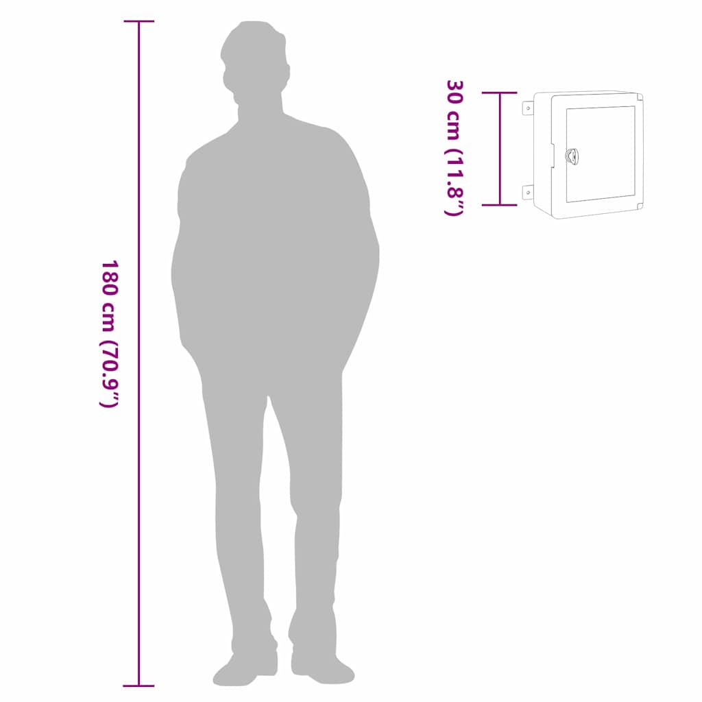 Steuerungsschrank Grau 32 x 13 x 30 cm ABS Kunststoff