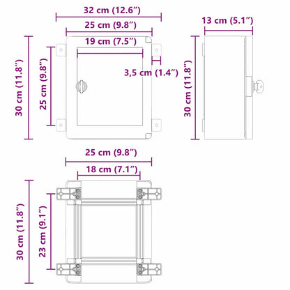 Steuerungsschrank Grau 32 x 13 x 30 cm ABS Kunststoff