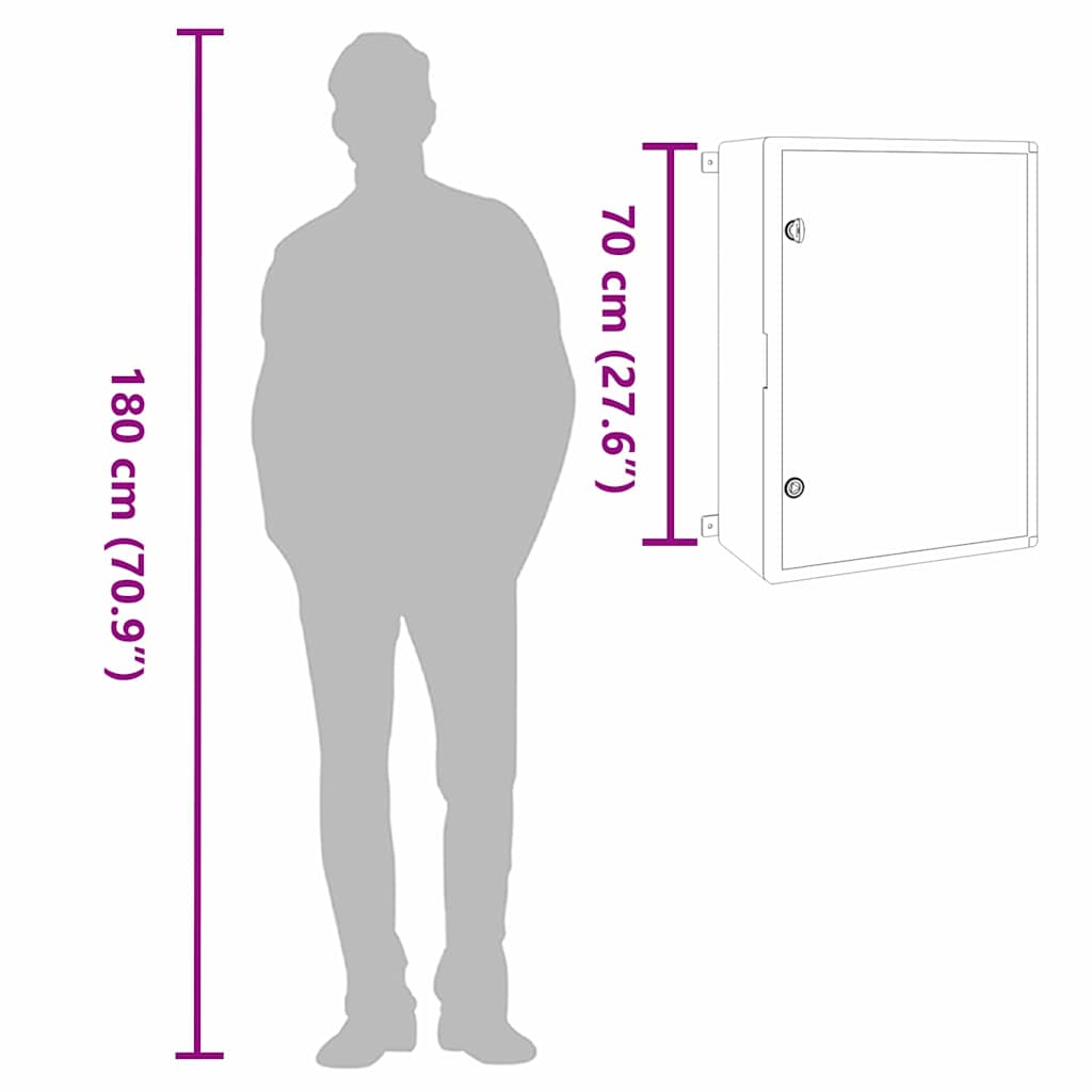 Steuerungsschrank Grau 57 x 24,5 x 70 cm ABS Kunststoff