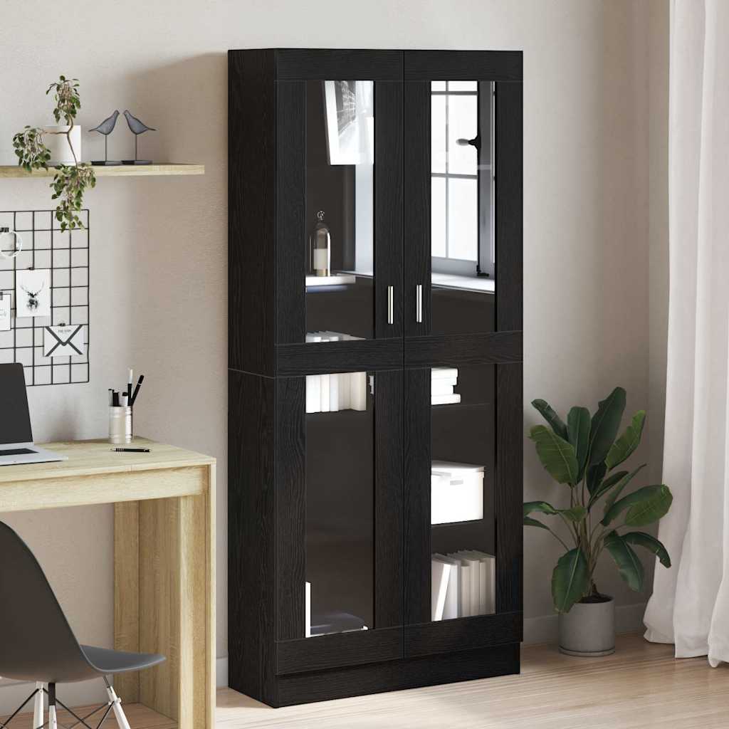 vidaXL Bücherregal Schwarz Eichen-Optik 82,5 x 30,5 x 185 cm