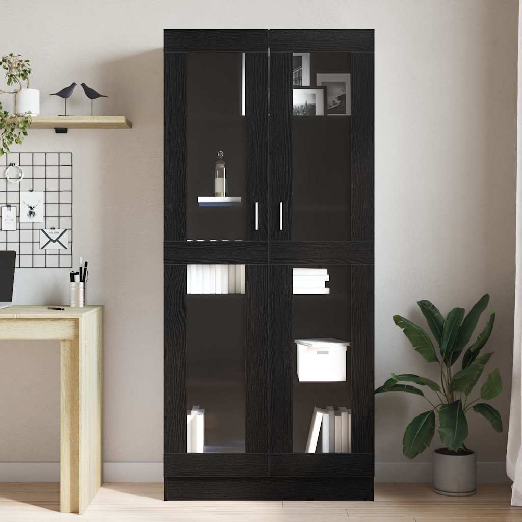 vidaXL Bücherregal Schwarz Eichen-Optik 82,5 x 30,5 x 185 cm