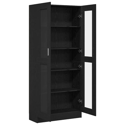 vidaXL Bücherregal Schwarz Eichen-Optik 82,5 x 30,5 x 185 cm