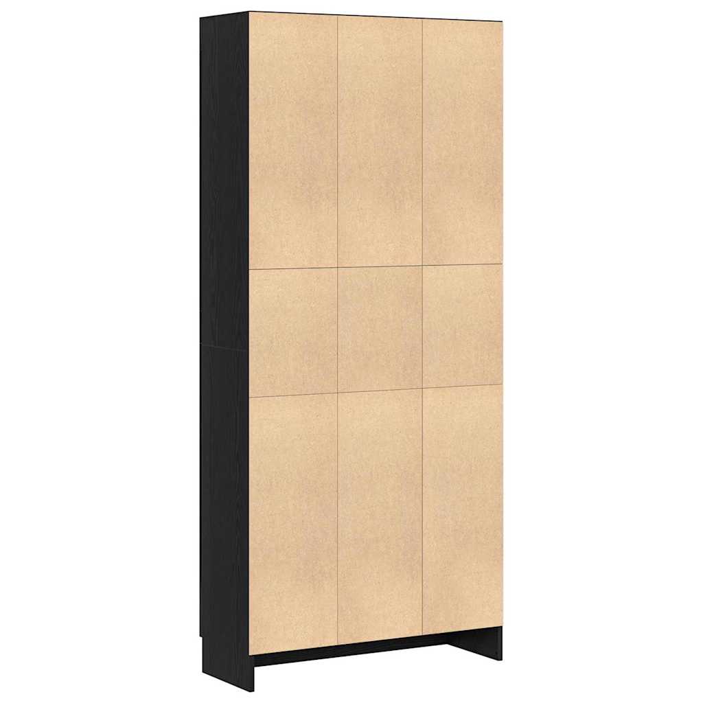 vidaXL Bücherregal Schwarz Eichen-Optik 82,5 x 30,5 x 185 cm