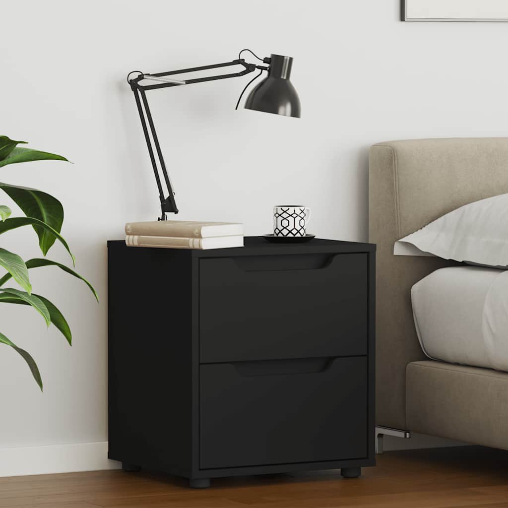vidaXL Nachttisch VISNES Schwarz 45x40x50 cm Holzwerkstoff