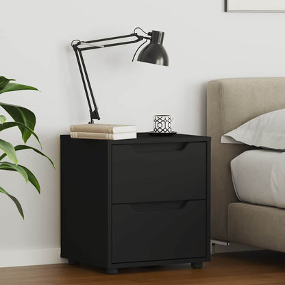 vidaXL Nachttisch VISNES Schwarz 45x40x50 cm Holzwerkstoff