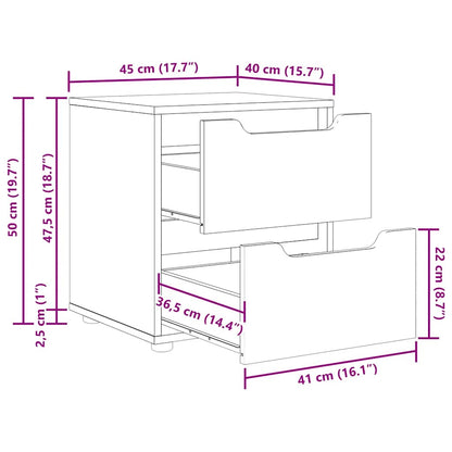 vidaXL Nachttisch VISNES Betongrau 45x40x50 cm Holzwerkstoff
