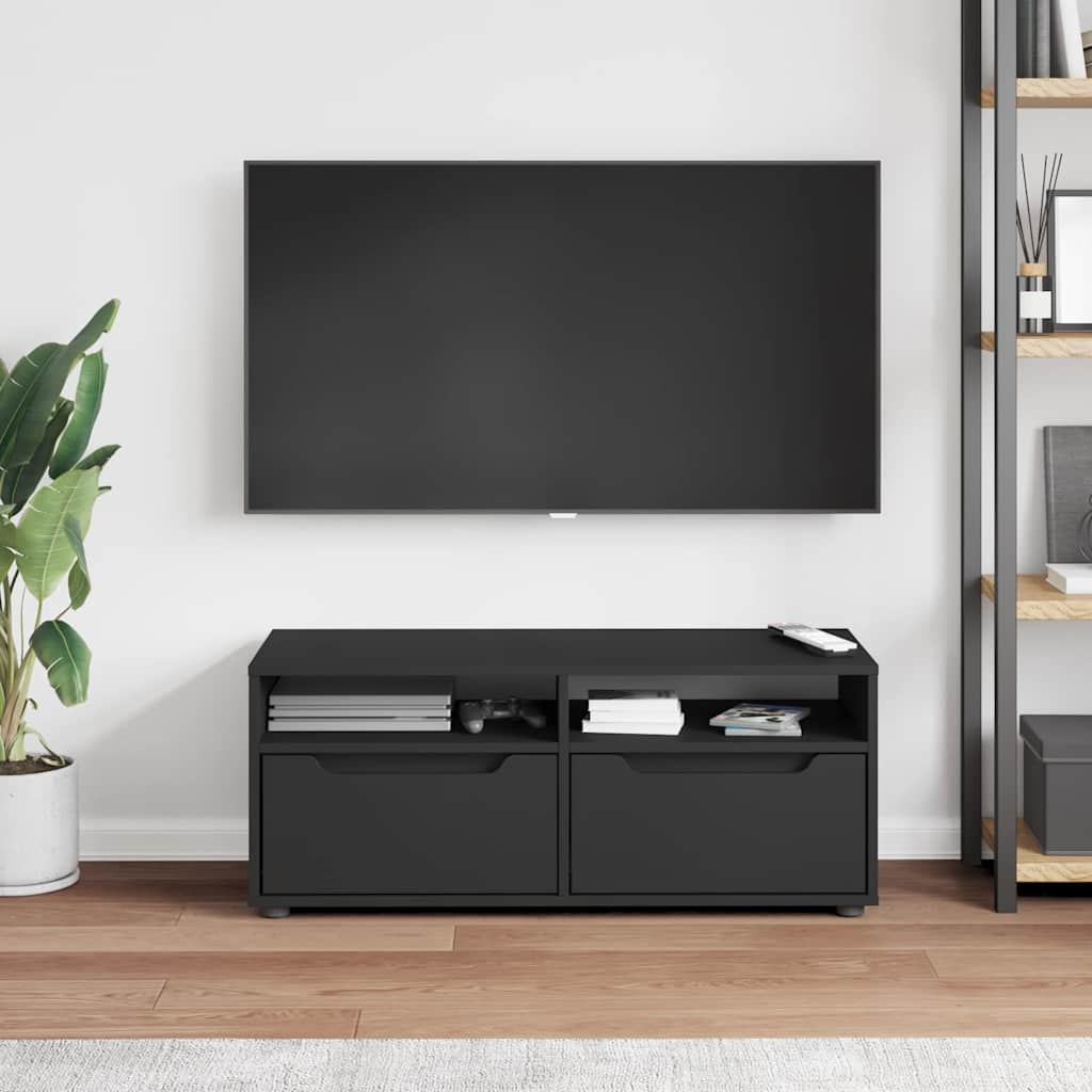 vidaXL TV-Schrank VISNES Schwarz 100x40x38 cm Holzwerkstoff