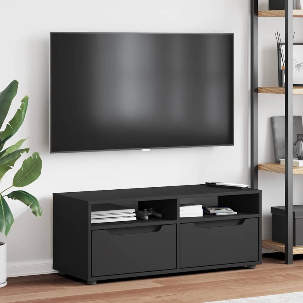 vidaXL TV-Schrank VISNES Schwarz 100x40x38 cm Holzwerkstoff
