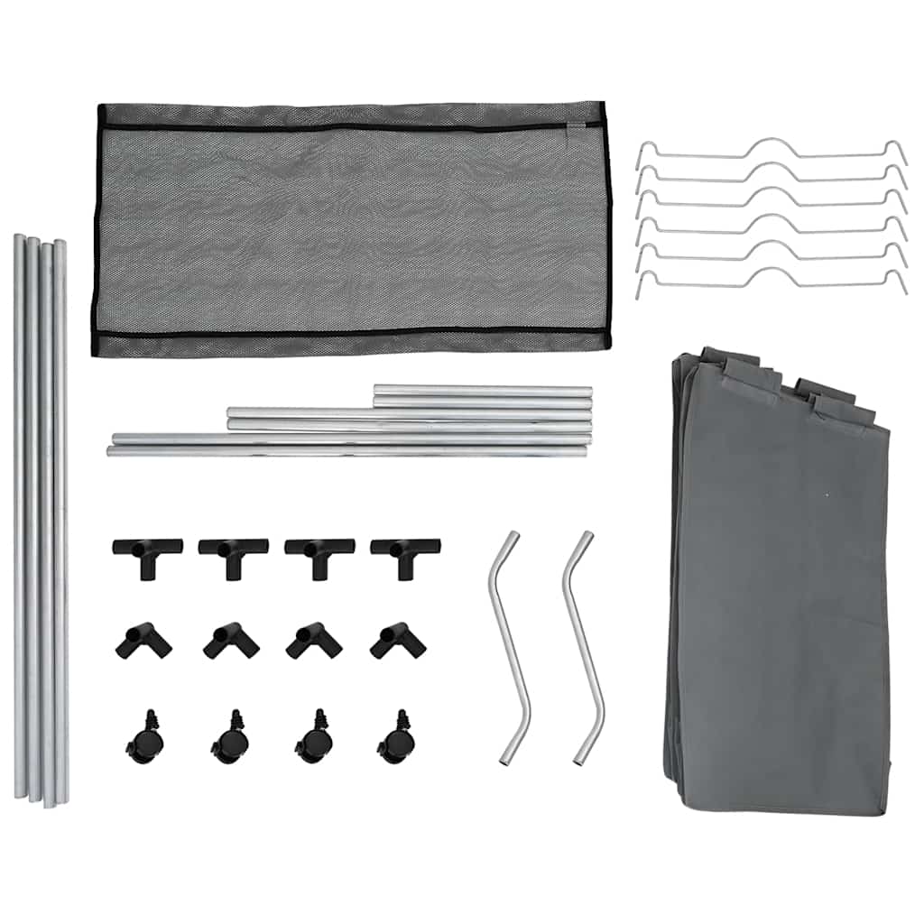 Wäschekorb mit Rollen 3 Fächer Grau