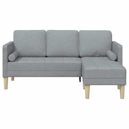 Sofa Set mit Kissen Hellgrau Polyester