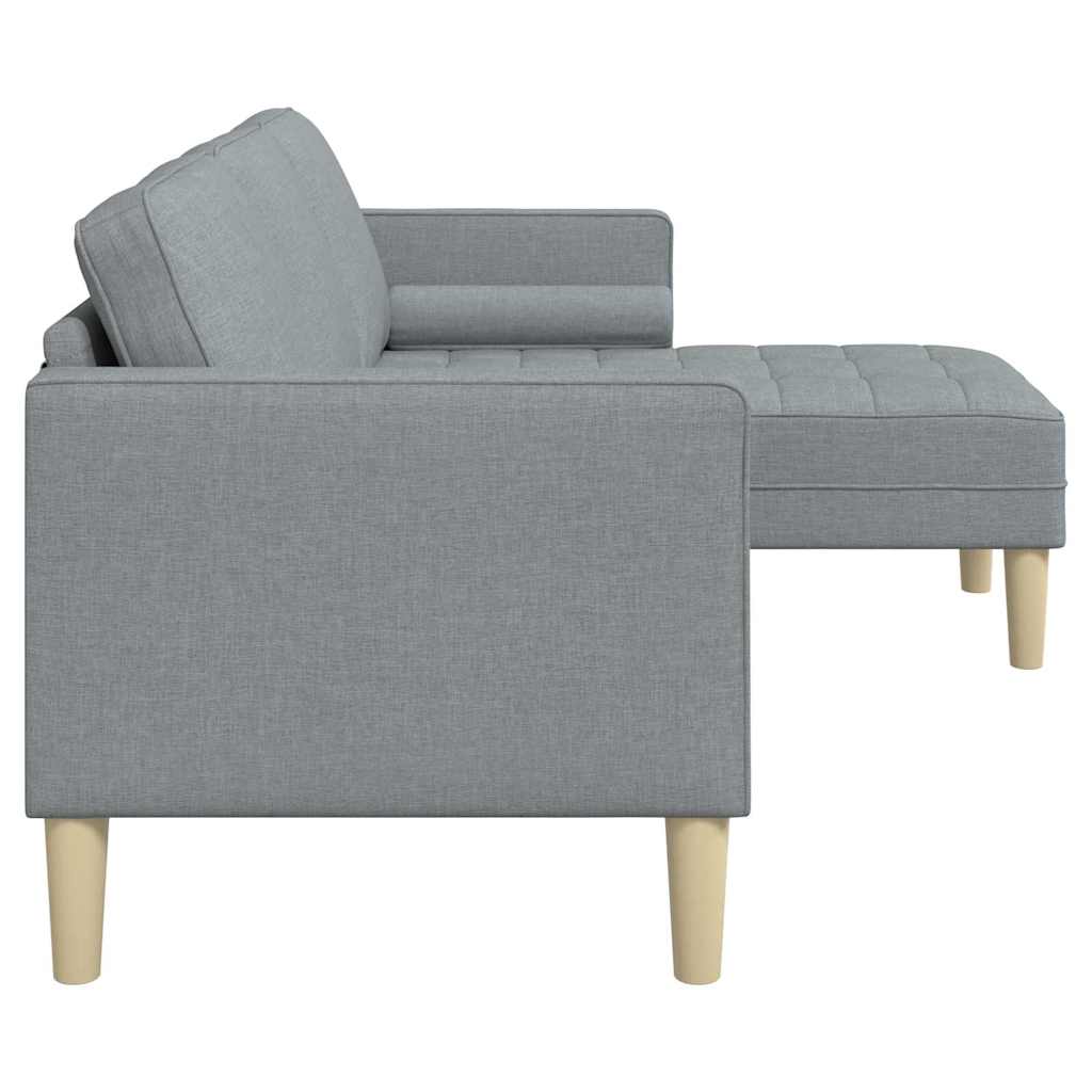 Sofa Set mit Kissen Hellgrau Polyester