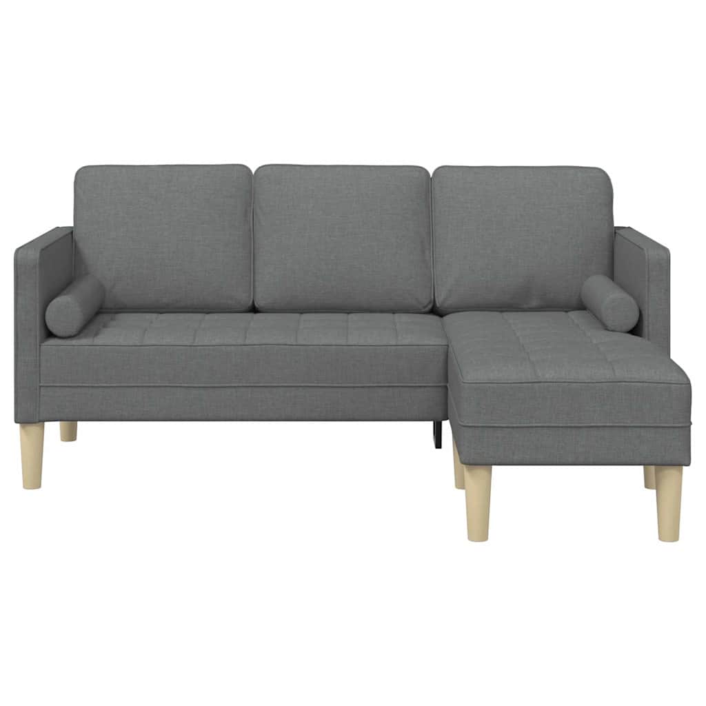 Sofa Set mit Kissen Dunkelgrau Polyester