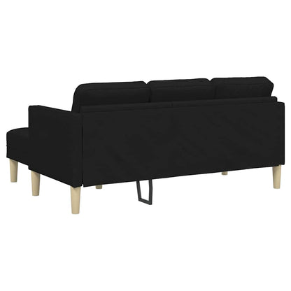 vidaXL Sofa Set mit Kissen Schwarz Polyester