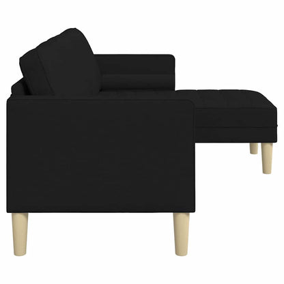 vidaXL Sofa Set mit Kissen Schwarz Polyester
