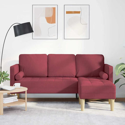 Sofa Set mit Kissen Weinrot Polyester