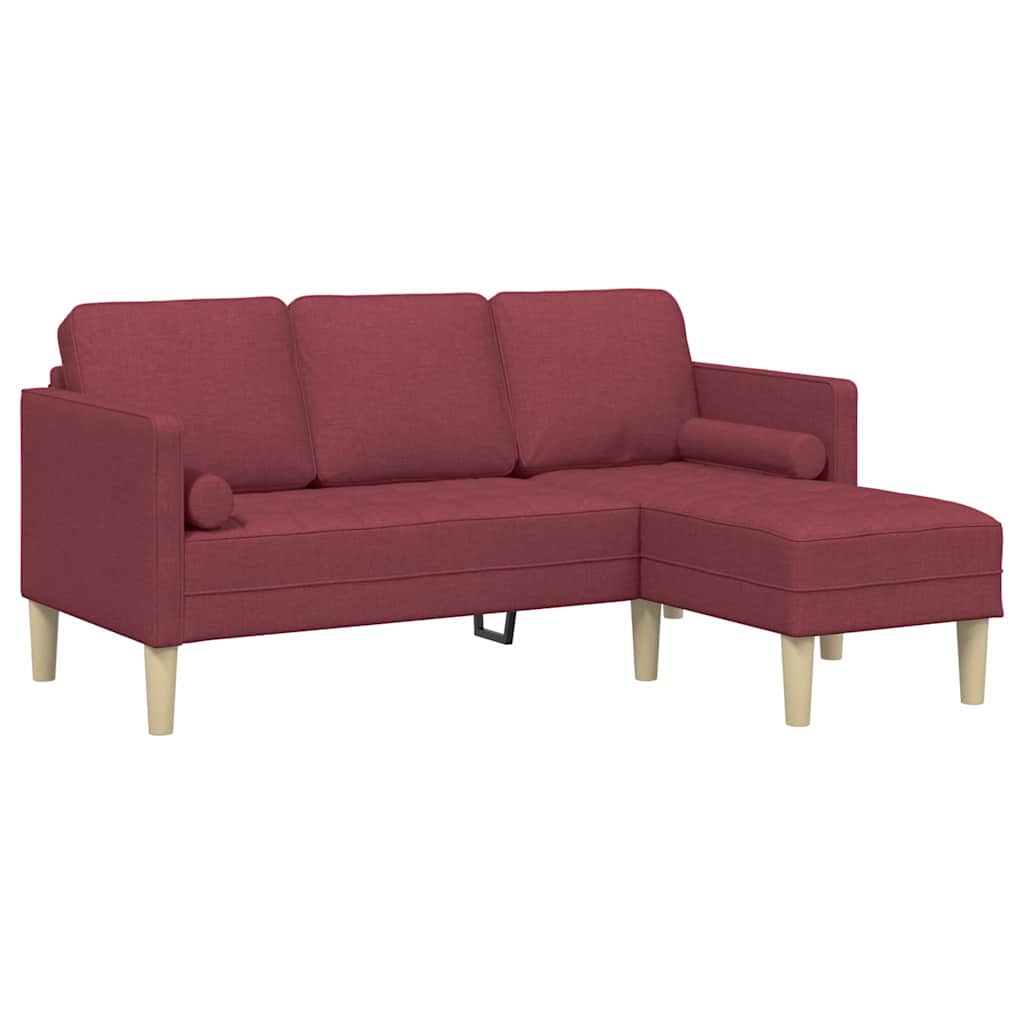 Sofa Set mit Kissen Weinrot Polyester